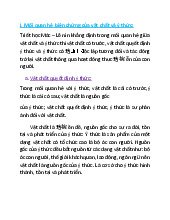 Biện Chứng Vật Chất và Ý Thức: Quan Hệ và Ý Nghĩa Phương Pháp Luận môn Triết học Mác - Lênin | Trường Đại học Khoa học Tự nhiên, Đại học Quốc gia Thành phố Hồ Chí Minh