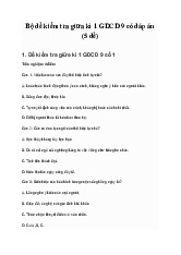 Đề kiểm tra giữa kì 1 GDCD 9 có đáp án năm học 2023 - 2024