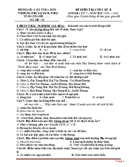 Đề kiểm tra cuối học kỳ 2 Địa 7 THCS Quảng Thọ 2021-2022 (có đáp án và ma trận)