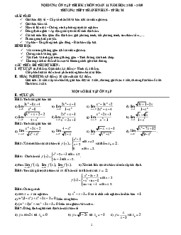 Nội dung ôn tập thi HK2 Toán 11 năm 2018 – 2019 trường Thành Nhân – TP HCM