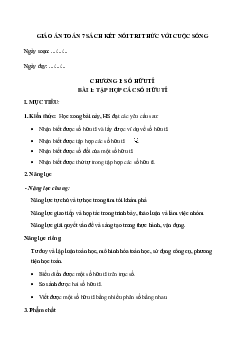 Giáo án Toán 7 kì 1 | Kết nối tri thức