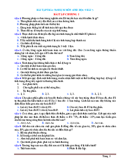 TOP 15 Câu hỏi trắc nghiệm Sinh học 9 bài 7: Ôn tập chương 1 (có đáp án)