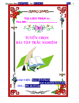 Tuyển chọn bài tập trắc nghiệm Toán 11 – Nguyễn Khánh Nguyên