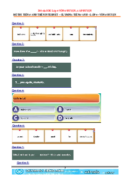 TOP 200 câu Tiếng Anh luyện thi IOE lớp 5 cấp Huyện