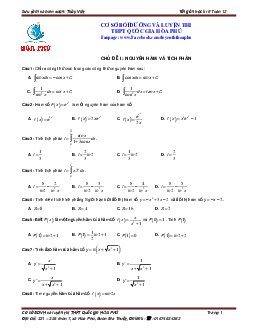 130 bài tập trắc nghiệm ôn tập học kỳ 2 môn Toán 12 – Nguyễn Quốc Việt
