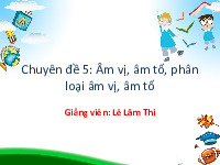 Chuyên đề 5 Âm vị, âm tố, Phân loại âm vị | Tiếng Anh 2