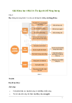 Giải Khoa học lớp 4 Bài 14: Ôn tập chủ đề Năng lượng | Kết nối tri thức
