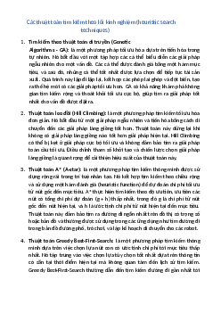 Các thuật toán tìm kiếm theo lối kinh nghiệm (heuristic search techniques)