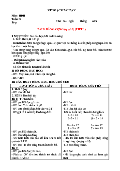 Giáo án buổi chiều môn Toán 2 sách Kết nối tri thức với (Cả năm) | Tuần 5