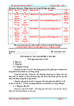 Giáo án Khoa học tự nhiên 7 Vật lí Ôn tập Chủ đề 4: Tốc độ | Cánh diều