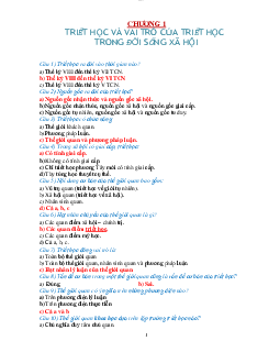 Trắc nghiệm triết học 3 chương đầu