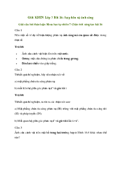 Giải Khoa học tự nhiên 7 Bài 16: Sự phản xạ ánh sáng | Chân trời sáng tạo