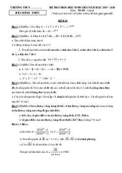 Đề thi học sinh giỏi môn Toán lớp 6 năm học 2019 - 2020 - Đề 2