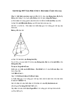 Giải bài tập SBT Toán Hình 12 bài 1: Khái niệm về mặt tròn xoay