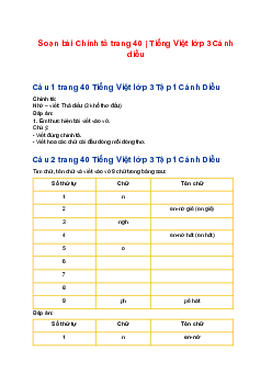 Soạn bài Chính tả trang 40 | Tiếng Việt lớp 3 Cánh diều