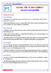 Tài liệu Vật lý đại cương I: Sai số thí nghiệm và phép đo