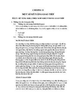 Tài liêu Kỹ năng khắc phục khó khăn trong giao tiếp của trường Cao đẳng Bách khoa Nam Sài Gòn | Tài liệu môn Kỹ năng giao tiếp