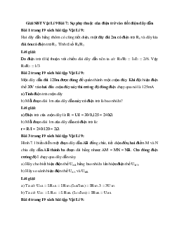 Giải SBT Lý 9 bài 7 Sự phụ thuộc của điện trở vào chiều dài dây dẫn