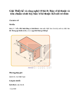 Thiết kế và công nghệ 10 bài 8: Bản vẽ kĩ thuật và tiêu chuẩn trình bày bản vẽ kĩ thuật KNTT