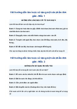 Viết 2-3 bước hướng dẫn làm hoặc sử dụng một sản phẩm đơn giản | Tập làm văn 4