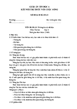Giáo án Tin học 6 sách Kết nối tri thức với cuộc sống (Cả năm)