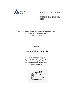 Báo cáo cảm nghĩ về Dinh Độc Lập