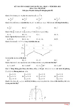 Đề Thi Tốt Nghiệp THPT 2021 Môn Toán Đợt 1 Có Đáp Án Và Lời Giải Chi Tiết-Mã Đề 102