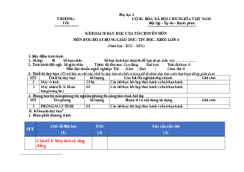 Kế hoạch giáo dục môn Tin học 6 sách Cánh diều