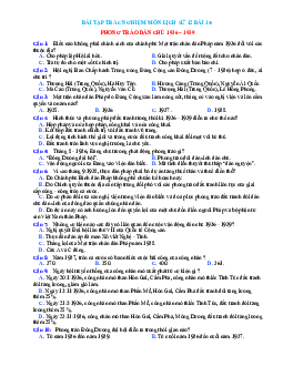 Trắc nghiệm Sử 12 bài 15 có đáp án: Phong trào dân chủ 1936-1939