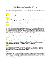 Eat Insects, Save the World môn Tiếng Anh  | Học viện Nông nghiệp Việt Nam