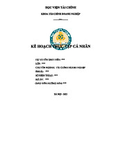Kế hoạch Thực Tập Cá Nhân - Tài Chính Doanh Nghiệp - 2022