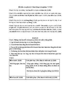 Đề thi giữa học kì 1 lớp 7 môn Hoạt động trải nghiệm | Đề 2 | Chân trời sáng tạo