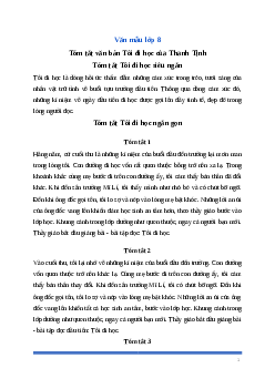 Tóm tắt văn bản Tôi đi học (23 mẫu) Ngữ Văn 8 | Cánh diều