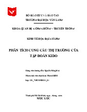 PHÂN TÍCH CUNG CẦU THỊ TRƯỜNG CỦA TẬP ĐOÀN KIDO- Trường đại học Văn Lang
