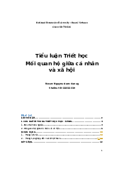 Mối quan hệ giữa cá nhânvà xã hội - Triết học Mác Lenin| Đại học Kinh Tế Quốc Dân