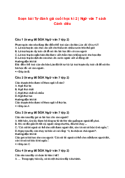 Soạn bài Tự đánh giá cuối học kì 2 | Ngữ văn 7 sách Cánh diều