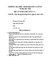 Đồ án Chủ đề : Xây dựng chương trình quản lý sinh viên môn Công nghệ thông tin  | Trường đại học kinh doanh và công nghệ Hà Nội