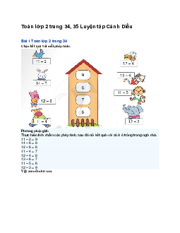 Toán lớp 2 trang 34, 35 Luyện tập | Cánh Diều