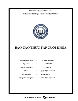 Báo cáo thực tập cuối khóa