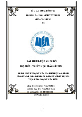 Tiểu luận phân tích quan điểm của triết học về con người và bản chất con người- môn triết học Mác – Lê nin–Trường Đại học kinh tế thành phố Hồ Chí Minh