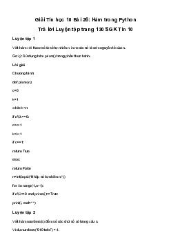Tin học 10 Bài 26: Hàm trong Python - Kết Nối Tri Thức