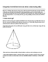Ôn tập công thức tính thể tích hình nón | Toán 10