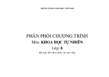 Phân phối chương trình Khoa học tự nhiên 8 Kết nối tri thức