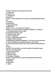 Monetary Policy and Finance Concepts Quiz | Business Technology and Finance | Học viện Tài chính