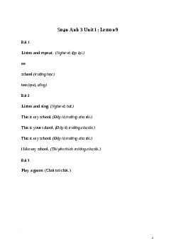 Tiếng Anh lớp 3 Unit 1: Lesson 9 trang 26 Explore Our World