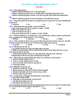 Bài tập trắc nghiệm môn hóa học 9 bài 53 Protein (có đáp án)