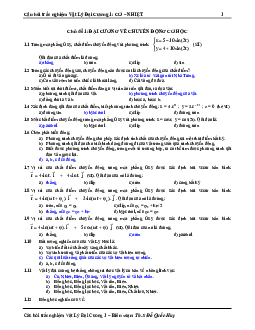 Câu hỏi trắc nghiệm vật lý đại cương (có đáp án) | Đại học Bách Khoa