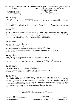 Đề thi chọn học sinh giỏi Toán 12 năm học 2020 – 2021 sở GD&ĐT Hà Nam