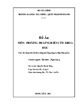 Quản trị Vốn Lưu Động Tại Tổng Công Ty May Hưng Yên | Đồ án Phương pháp nghiên cứu khoa học
