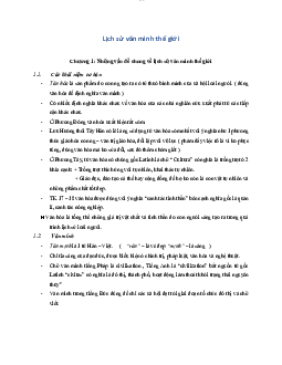 Chương 1: Những vấn đề chung về lịch sử văn minh thế giới| Đại học Sư Phạm Hà Nội